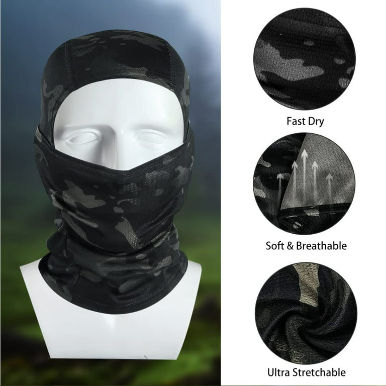 Men Women Full Face Mask Balaclava Windproof Bandana Tactical Training Hood  Headwear for Unisex Cycling Ski Hunting 