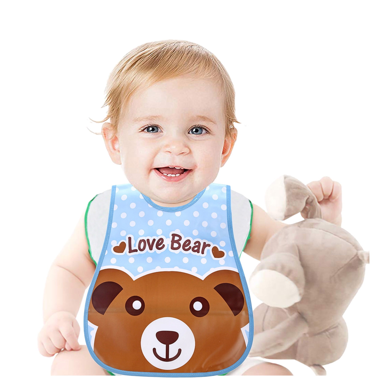 Baby Bibs for Eating Cartoon Sleeveless Feeding Apron Waterproof Boys Gilrs Bibs for Toddlers A