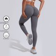 thumbnail image 2 of Pantalones de yoga para mujer, pantalones de cintura alta con escote en V en la espalda y cadera, pantalones deportivos de fitness con sensación de desnudez, 2 of 4