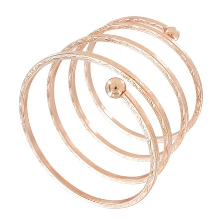 Ky Co Rose Gold Tone Quad Sprial Bangle Statement Forearm Rose Gold Tone Quad Sprial Bangle Statement Forearm Bracelet 3 Extra Wide