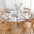 thumbnail image 3 of White Baseball Fun Club Pattern Round Fitted Tablecloth with Elastic Edge,Dining Table Cover Waterproof,Outdoor Round Tablecloth for Camping,Dining,Indoor and Outdoor, 3 of 7