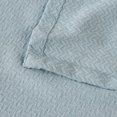 thumbnail image 6 of BNM Classic Cotton Textured Chevron Woven Blanket, King, Light Blue, 6 of 12