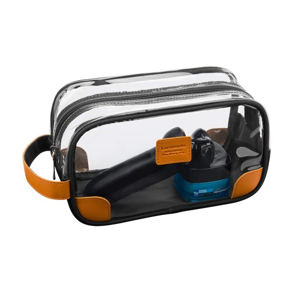 Neceser Lermende transparente para hombre que viaja, color negro