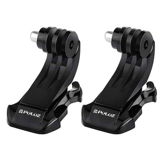 2 PCS QKOO Black Vertical Surface J-Hook Buckle Mount Set for QKOO Action Sports Cameras Jaws