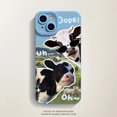 thumbnail image 3 of Korean Cute Collage Sunglasses Cow Phone Case For iPhone 15 14 13 12 Pro Max 11 Lovely Cool Silicone Shockproof Soft Back Cover, 3 of 5