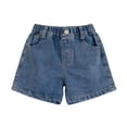 thumbnail image 2 of Eltusu Girls Jean Shorts, Casual Summer Relaxed Fit Elastic Waist Denim Shorts with Pockets Blue Size 7-8 T, 2 of 7