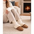 thumbnail image 3 of Crestar Women's Fuzzy Memory Foam Slippers, Faux Fur Lined Warm Comfy House Shoes Indoor Outdoor, Chestnut, 3 of 6