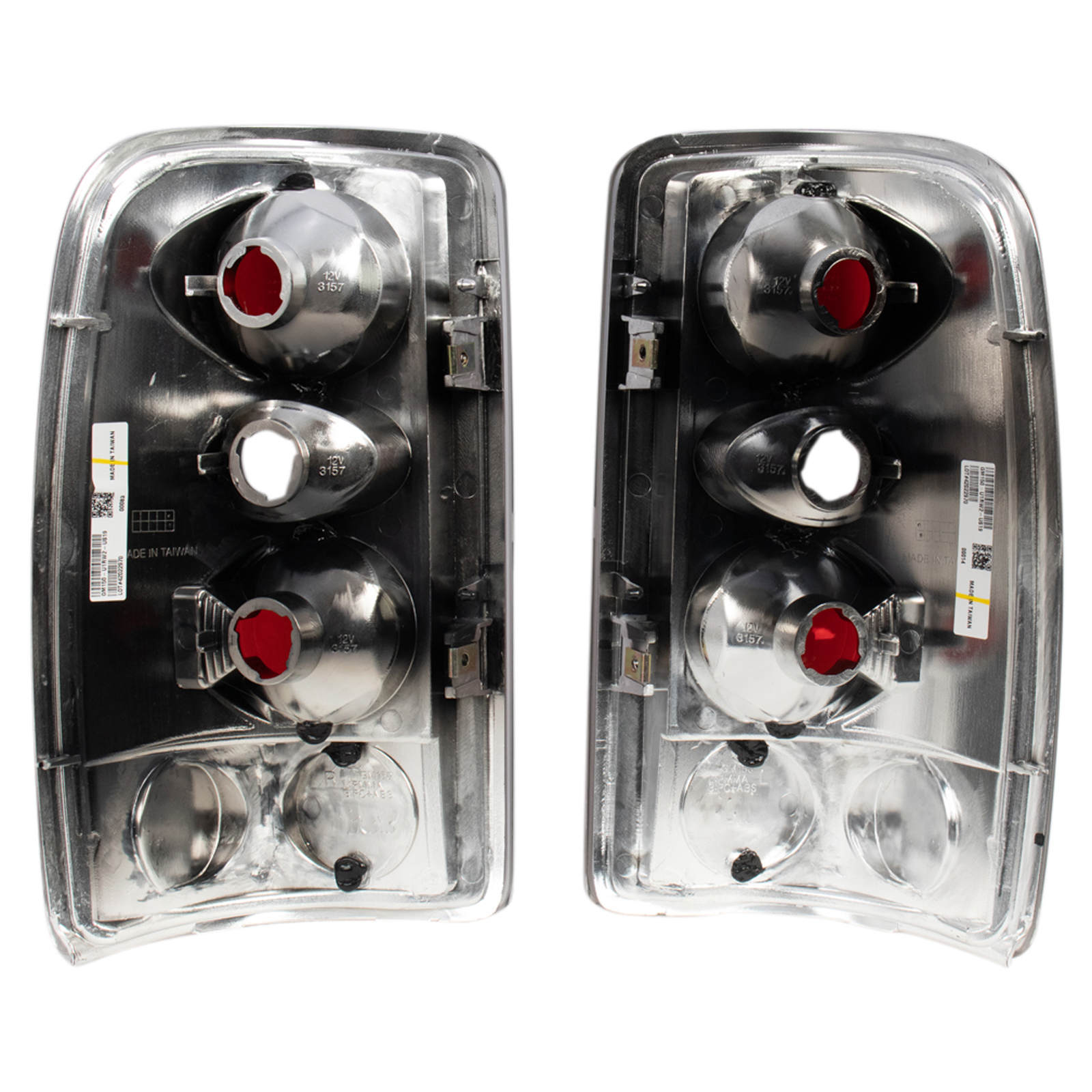 AM Autoparts Tail Light Set For Chevy Tahoe Suburban GMC Yukon 2000-2006 | Clear Lens Black Housing