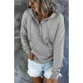 thumbnail image 4 of MOSHU Half Boutton Womens Hoodies Drawstring Hooded Sweatshirts for Woman With Pocket, 4 of 10