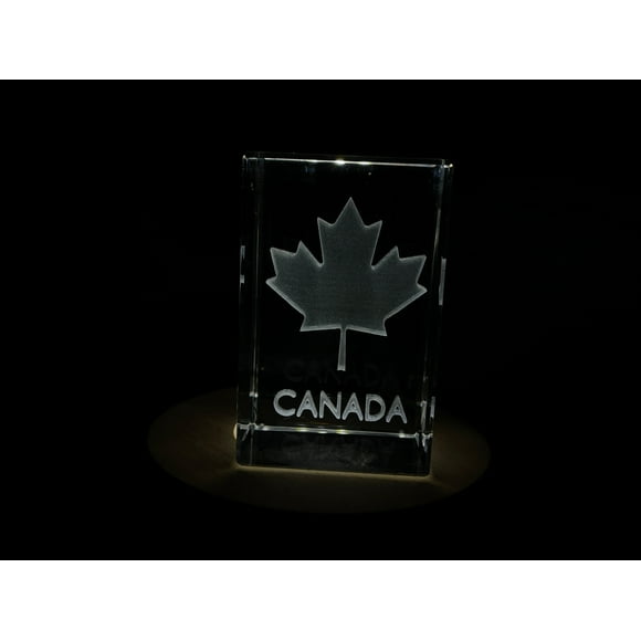 Maple-Leaf-Canada-3D-Engraved-Crystal-Keepsake/Gift/Decor/Collectible/Souvenir