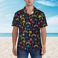thumbnail image 5 of Uemuo Colorful Palms Printed Regular Fit Short Sleeve Casual Hawaiian Shirt for Men,Aloha shirt,Tropical shirt,Floral print shirt,Vacation Beach shirt-XX-Large, 5 of 9