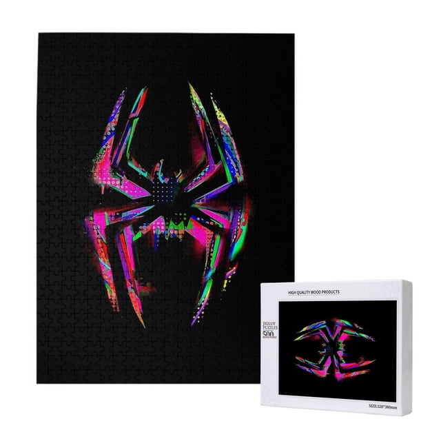 Into the Spider-Verse - Rompecabezas de madera de 500 piezas - Adecuado para niños y adultos - Rompecabezas para niños y niñas, juguetes de juego de entretenimiento con rompecabezas. Talla única