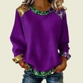 thumbnail image 3 of Craaazy Women's Carnival Prints Crewneck Long Sleeve Mardi Gras Sweatshirts Gifts, 3 of 5