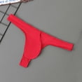 thumbnail image 3 of Lovzfmll Men's Underwear, Ice Silk Breathable Low-Rise Thong with Pouch, Quick-Dry Sheer Briefs Red, S, 3 of 5