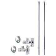 Westbrass 5/8" x 3/8" OD x 20" Bullnose Faucet Supply Kit with Cross Handle Angle Valve, Polished Chrome