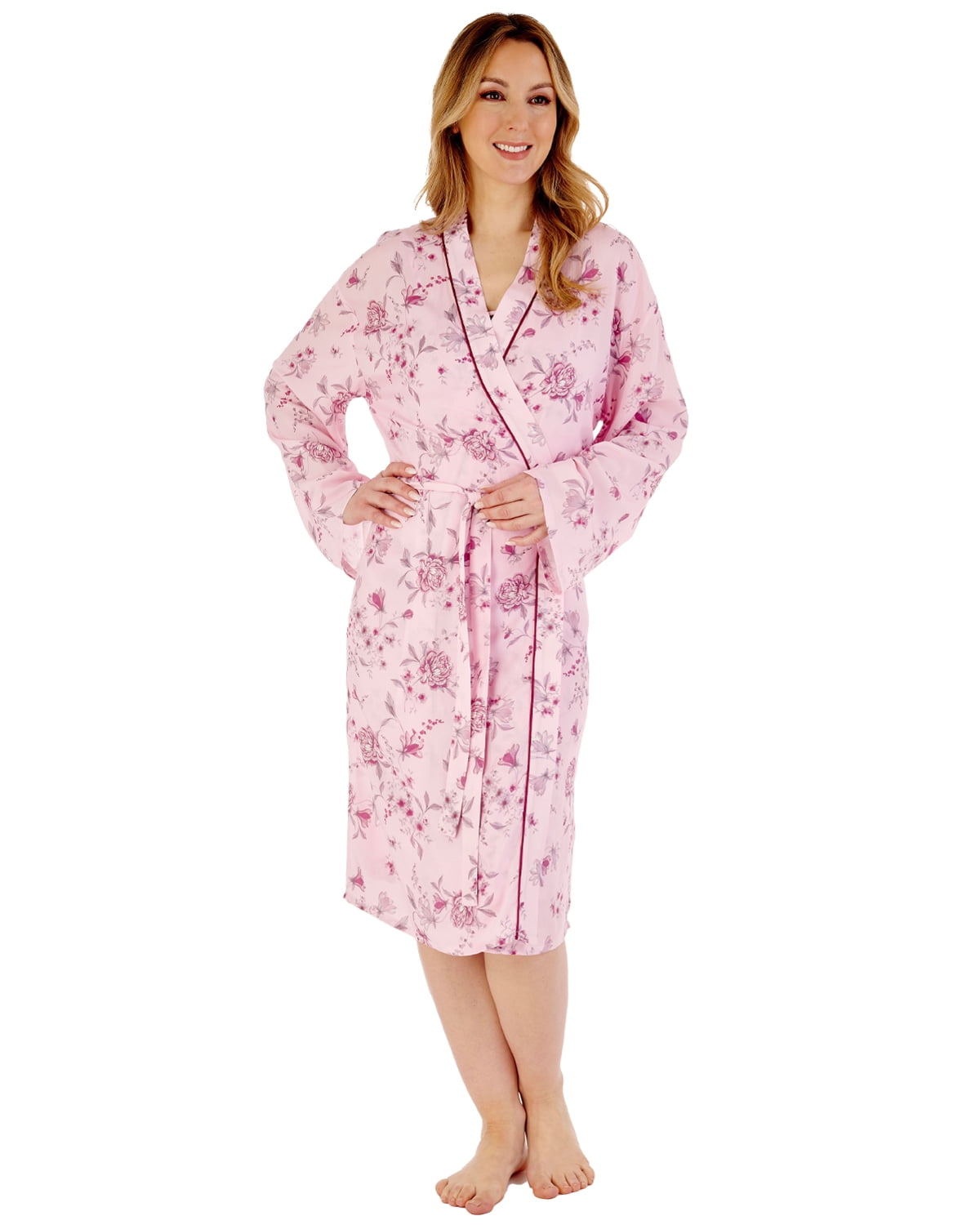 Gaspe by Slenderella Floral Kimono Wrap Robe GL88713 - Walmart.com