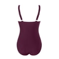 thumbnail image 4 of CAICJ98 One Piece Womens Swimsuit Criss Cross Back Color Block Print Bathing Suits Athletic Modest Swimwear Dark Purple,2XL, 4 of 5