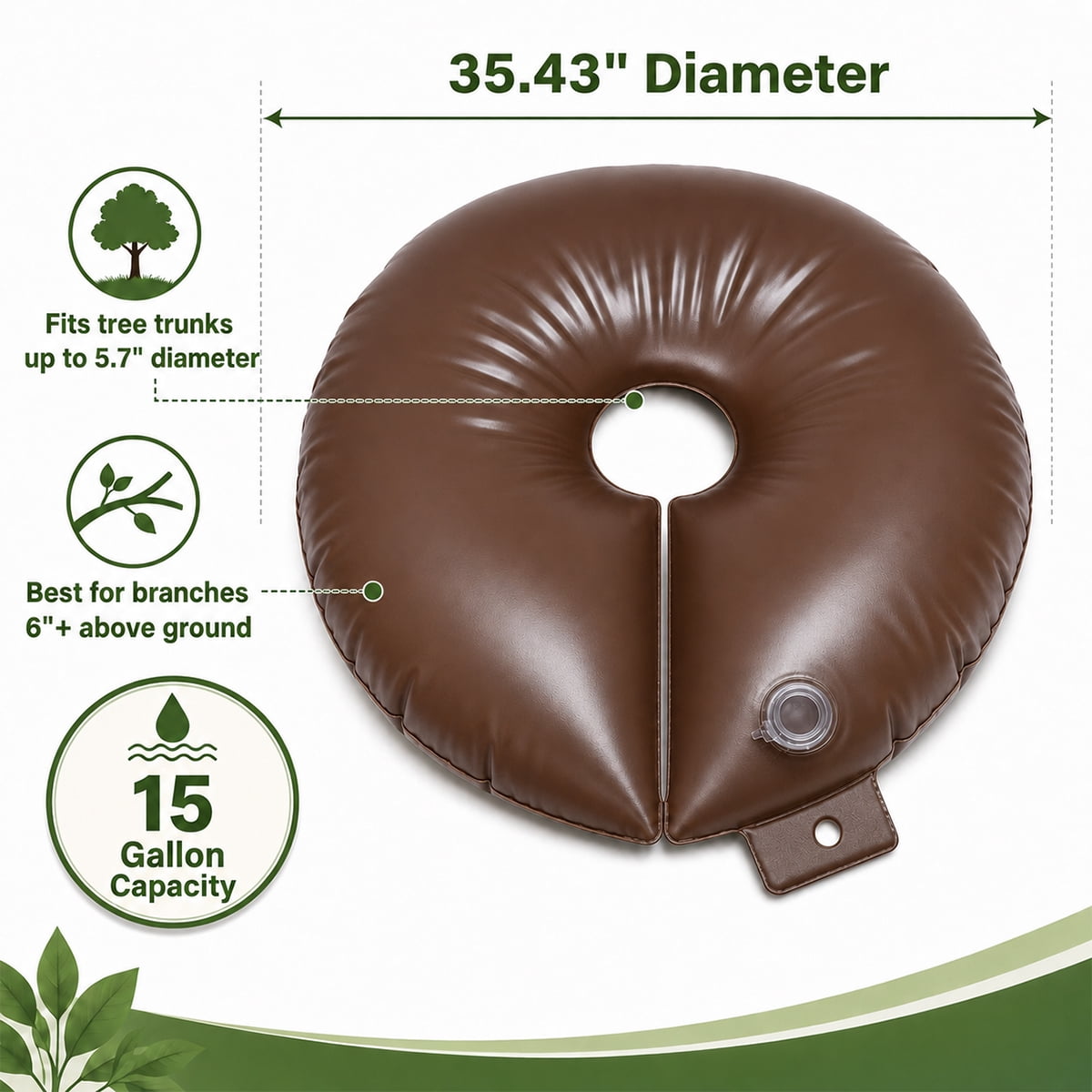 Tree Watering Bag Ring Drip Irrigation 15 Gallon Deep Root Slow Release Plant Irrigation for Newly Planted Garden Tree Watering System 2 Pcs