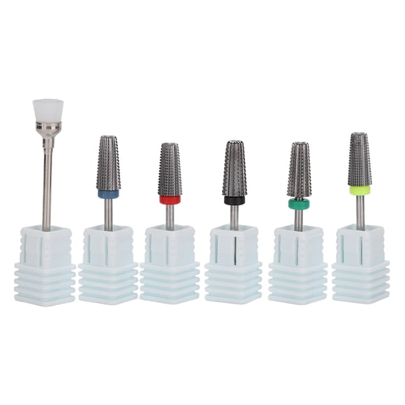 Brocas Para Uñas, Cabeza De Pulido De Uñas De Rotación Bilateral, Acero De Tungsteno, Conveniente Con Cepillo Para Polvo Para Salón De Uñas Para El Hogar