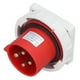 thumbnail image 2 of BRILLAR Conector de alimentación de aviación de 4 pines, conector industrial resistente al agua, nailon, latón, 3P+E, CA 380-415V 32A, 2 of 10