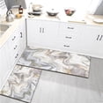 thumbnail image 5 of Gold White Gray Kitchen Rugs and Mats Set of 2, Anti-Slip Washable Kitchen Mats, Marble Kitchen Runner Mat for Kitchen, Dining Room, Flooring, Home, Office, Sink, Laundry Room, 17x30+17x47 Inch, 5 of 6