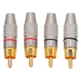 thumbnail image 1 of 4pcs RCA Plugs Speaker Plugs Gold Plated RCA Plug Male Plug Adapter Connector, 1 of 8