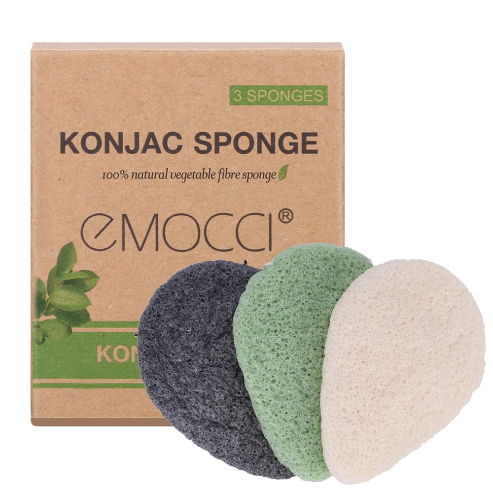 EMOCCI Natural Konjac Sponge for Face Exfoliating Organic Facial