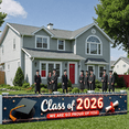 thumbnail image 5 of Red and Blue Grad 2026 Banner Gold Stars Graduation Display Graduation Caps Diploma Scrolls 2026 Grad Backdrop for Graduation Ceremony High School Graduation Graduation Photo Backdrop, 5 of 9