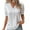 White, variant on Women Summer Lace V Neck Plain Elegant Shirt Fashion Solid Color Blouse Short Sleeve Comfy Soft Tee, Blue XXL