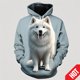 thumbnail image 3 of Sudadera con capucha con estampado 3D de anime samoyedo para hombre y mujer, divertida, informal, de moda urbana, para niños y niñas, 3 of 5