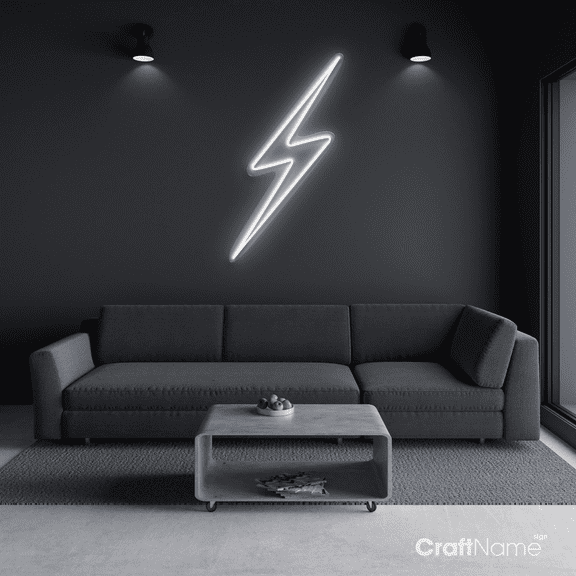 Craftnamesign Lightning Bolt LED Neon Sign Wall Art, Thunder LED Light, Light Bolt Sign Decor