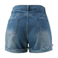 thumbnail image 6 of Ierhent Women's Denim Shorts Women's Curvy Totally Shaping Straight Jeans (Available in Plus Size) Blue,XL, 6 of 6