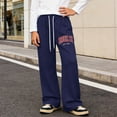 thumbnail image 2 of Shadoumai Boys Sweatpants Baggy Trousers Letter Graphic Wide Leg Track Jogger Bottoms with Elastic Waist Side Pockets Stretch Fabric for Youth Street Casual Wear, 2 of 9