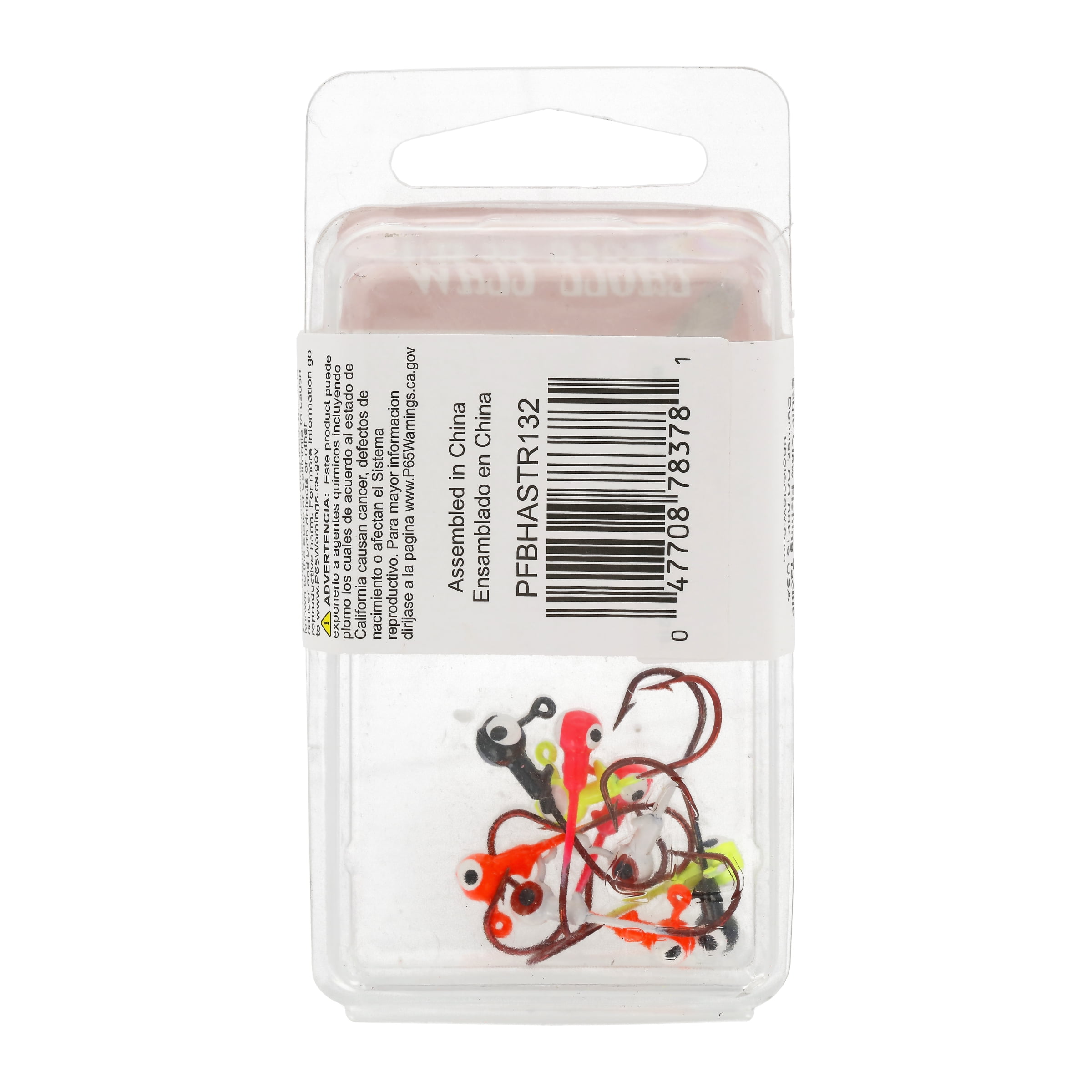 Eagle Claw Ball Head Fishing Jig, Unpainted with Red Hook, 1/32 oz., 10 Count