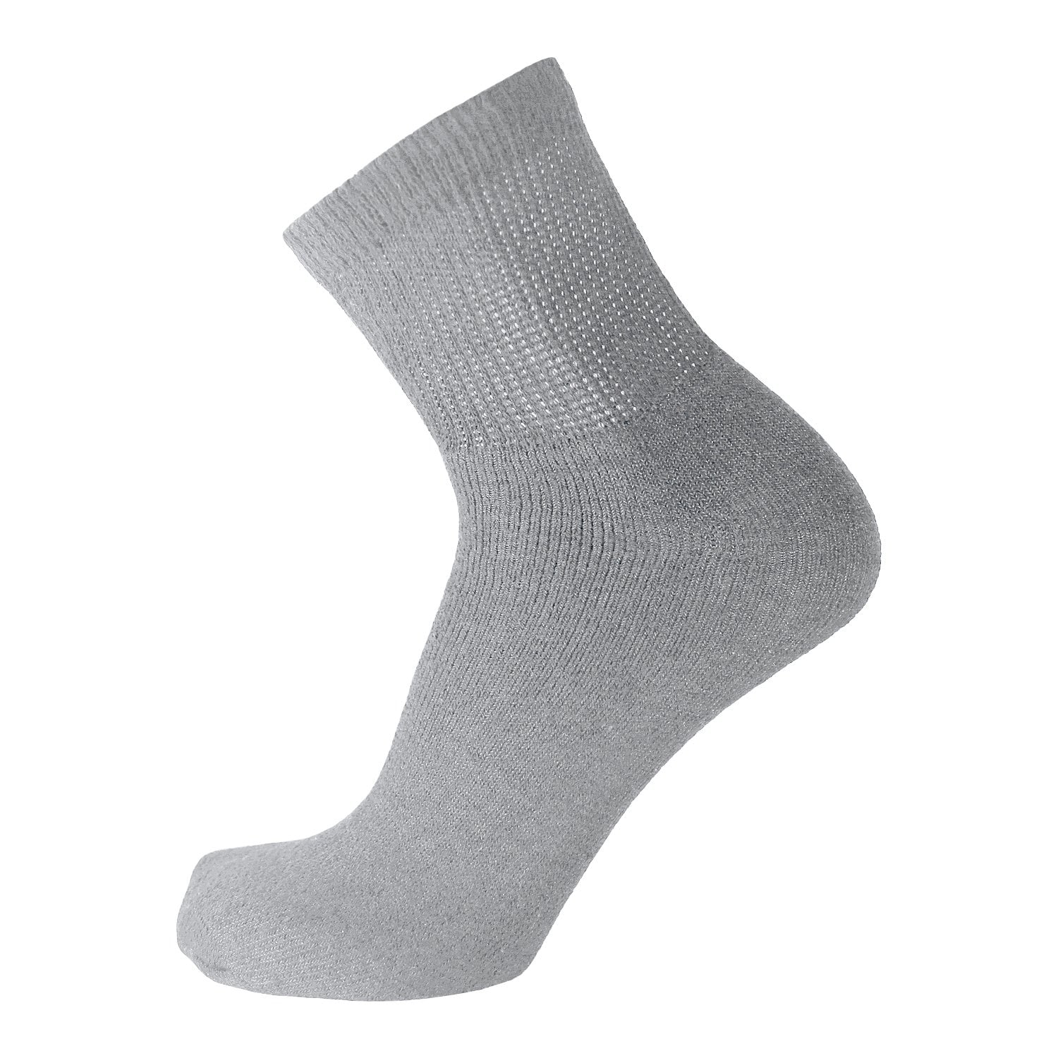 12 Pairs of Big and Tall Diabetic Neuropathy Ankle Socks, King Size Mens Athletic Quarter Socks (Gray, 13-16)