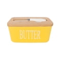 thumbnail image 7 of Pebbuoy Ceramic Butter Dish with Lid Multipurpose Knife Large Capacity Butter Keeper for Countertop Easy to Clean Butter Container Kitchen Gift, 7 of 7
