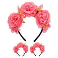 thumbnail image 1 of 3 diademas de flores de peonía artificiales para mujer, accesorios florales realistas para el cabello, diademas de fiesta, diademas elegantes para mujer, 1 of 8