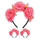 thumbnail image 1 of KAKOWELY 3 diademas de flores de peonía artificiales para mujer, accesorios florales realistas para el cabello, diademas de fiesta, diademas elegantes para mujer., 1 of 5