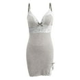 thumbnail image 2 of Gibobby Ropa interior mujer sexy Conjunto de lencería de talla grande para mujer con tirantes y encaje(Gris, CH), 2 of 5