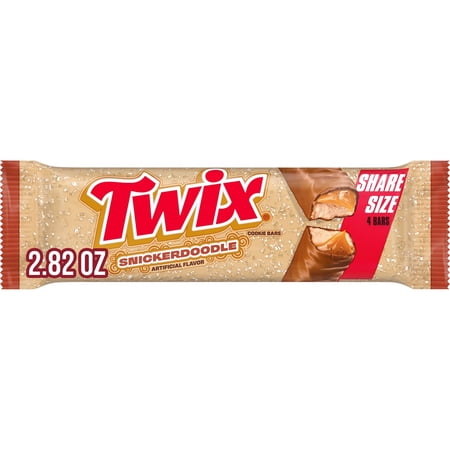 Twix Snickerdoodle Cookie Chocolate Candy Bars, Share Size - 2.82 oz pack