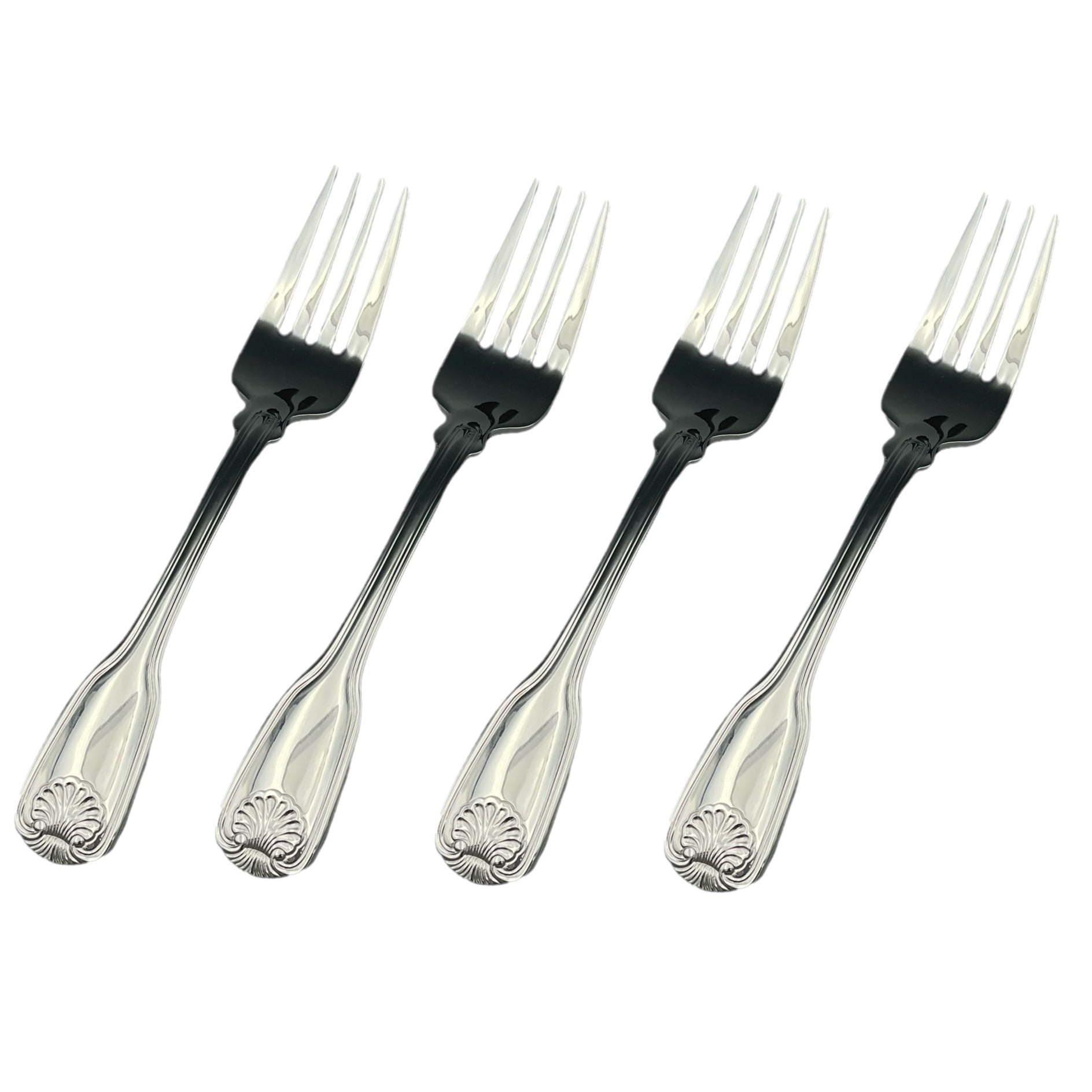 Set of Four Reed & Barton Stainless Williamsburg Royal Shell 6 1/8" Teaspoons