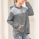 thumbnail image 3 of Sudadera con capucha, ajuste holgado, cálido, manga larga, sudaderas con retazos, informal, agradable a la piel, manga larga para mujer, 3 of 6