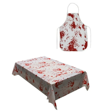 

BESTONZON 1 Set of Halloween Theme Tablecloth Creative Bloody Apron Party Props for Decor