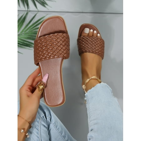 

Weave Detail Slide Sandals Women‘s Footwear