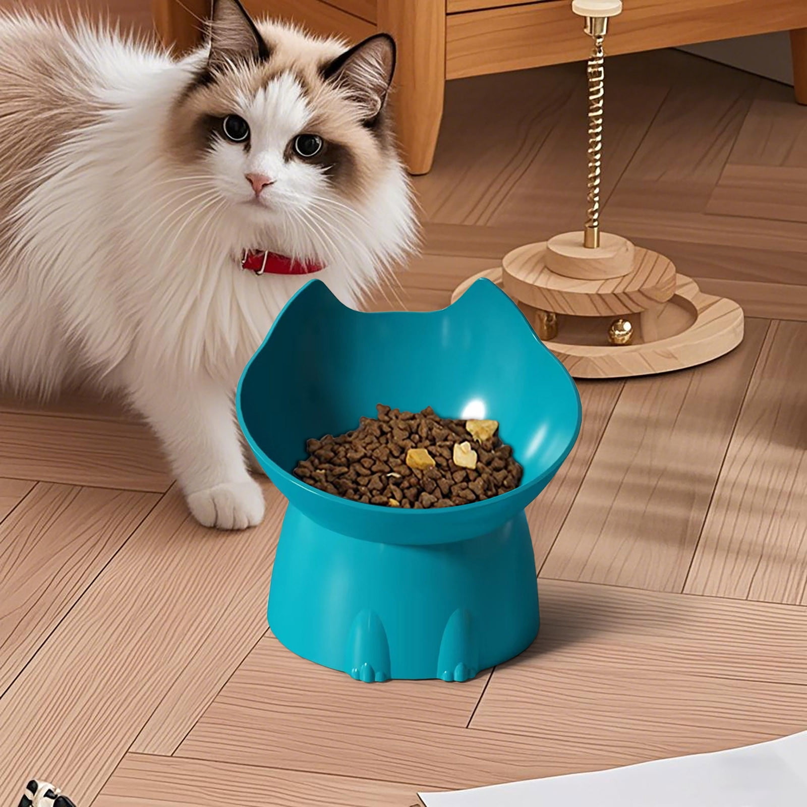 1pcs Tilted Elevated Cat Food Bowl - Cat Bowls Whisker Friendly Anti Vomiting Slanted Feeding Bowls Cute Shallow Bowl A