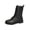 Black_#01, variant on Womens Lace Up Mid Calf Boots Round Toe PU Leather Combat Boot with Side Zipper Comfy Low Heel Outdoor Hiking Boots,Brown 41