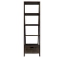 thumbnail image 2 of 4 Shelf Wooden Ladder Bookcase with Bottom Drawer, Distressed Brown- Saltoro Sherpi, 2 of 6