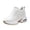 Gold, variant on Hidden Wedge Heel 8cm, Womens Platform Sneakers, Hidden Wedge Heel 3inch Lace Up Walking Shoes with Fashion Letter Detail, Comfortable Height Increasing Athletic Footwear for Women