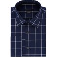 thumbnail image 1 of Sean John - Camisa de vestir con botones y ajuste elástico para hombre, color azul marino, 15, 1 of 1