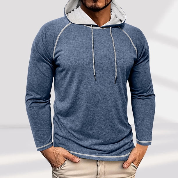 pstuiky Camisas de manga larga de invierno para hombre, Camisa básica de manga larga con cuello redondo y transpirable de color sólido a la moda informal para hombre s